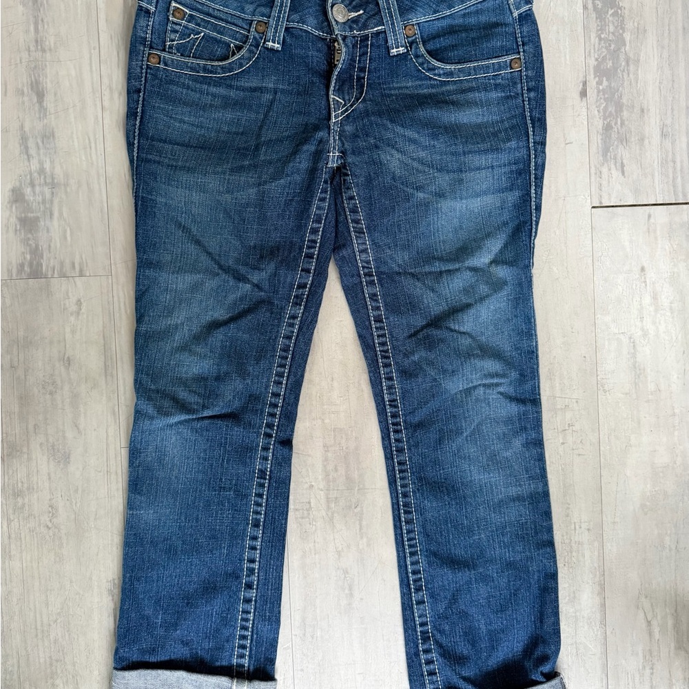 True Religion Dark Blue Cropped Jeans
